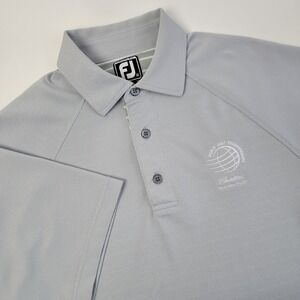 Footjoy FJ Golf Polo‎ Shirt Mens Medium Gray Performance Stretch Short Sleeve